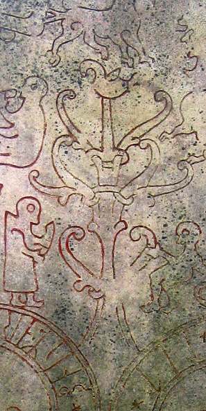 (Yggdrasil) Copy of the destroyed rune stone Gs 19 at Ockelbo church.