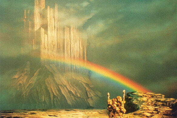 Painting of Asgard and bifrost