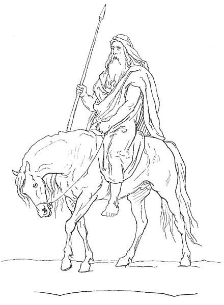 Odin sitting on his horse