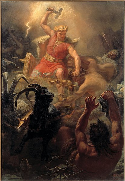 Thor fighting with the giants