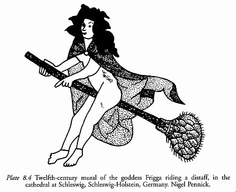 An illustration of what may be Frigg in the Schleswig Cathedral.