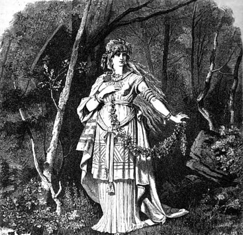 The goddess Freyja, in the woods.