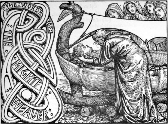 Odin's last words to Baldr (1908) by W. G. Collingwood.