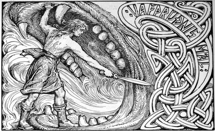 Vidar is the silent god of vengeance. Son of Odin and the giantess Gridr, Vidar is prophesied to avenge the death of his father in Ragnarok.