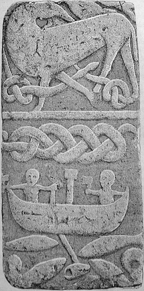 The Gosforth depiction, one of four stones depicting Thor's fishing trip