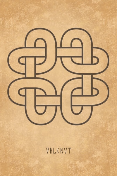 Valknut symbol variant - grey on parchment background