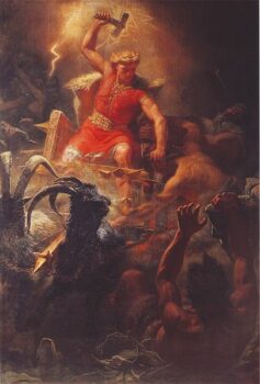 Thor's Fight with the Giants (Tors strid med jättarna) by Mårten Eskil Winge (1872).