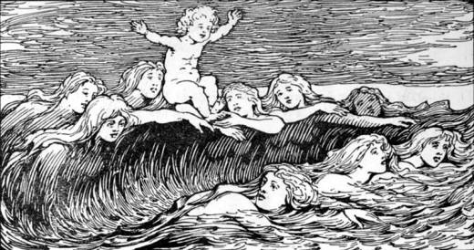 "Heimdal and his Nine Mothers” W.G. Collingwood (1908)