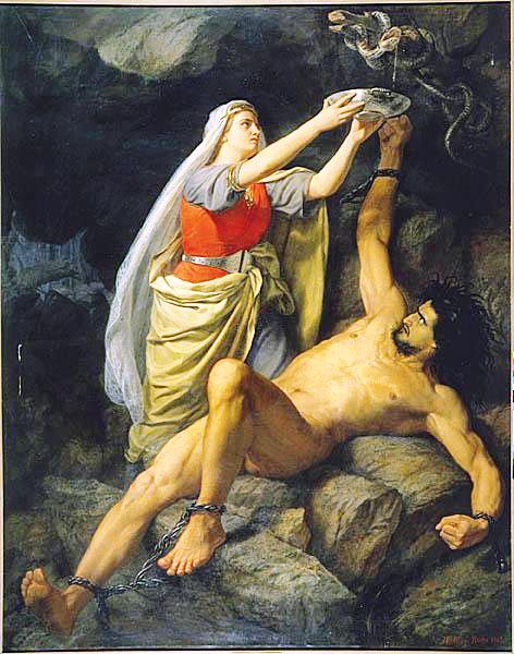 Loki and Sigyn (1863) by Mårten Eskil Winge