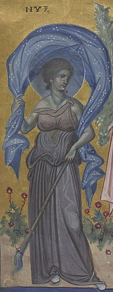 he goddess Nyx ("Night"; Greek: Νύξ, ''Núx''; Latin: ''Nox'') in a 10th-century Greek manuscript, the ''Paris Psalter'' in the National Library of France