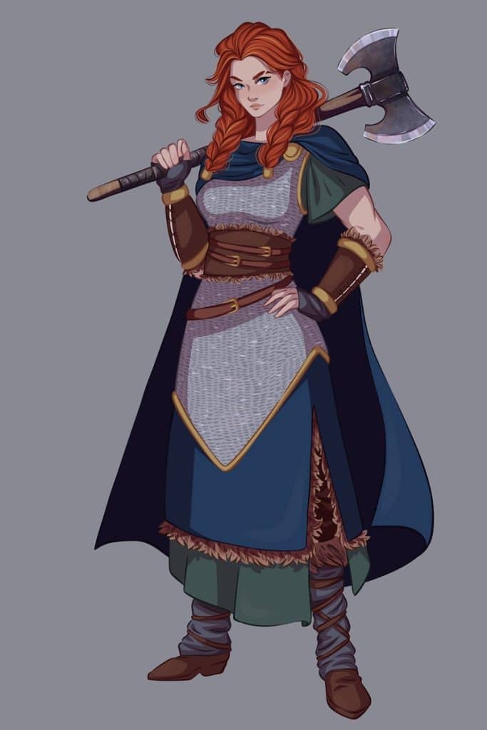 Illustration of Thrud for vikingr.org