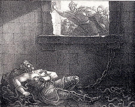 Ragnar Lothbrok dying in the snake-pit.